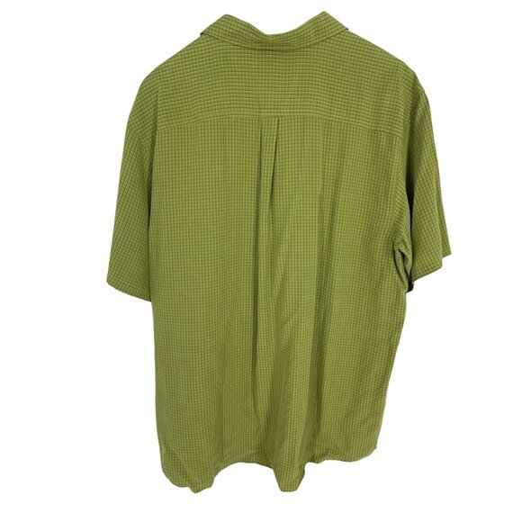 Columbia Mens Omni-Shade Green Plaid Button-Up Short Sleeve Shirt L - Picture 5 of 11